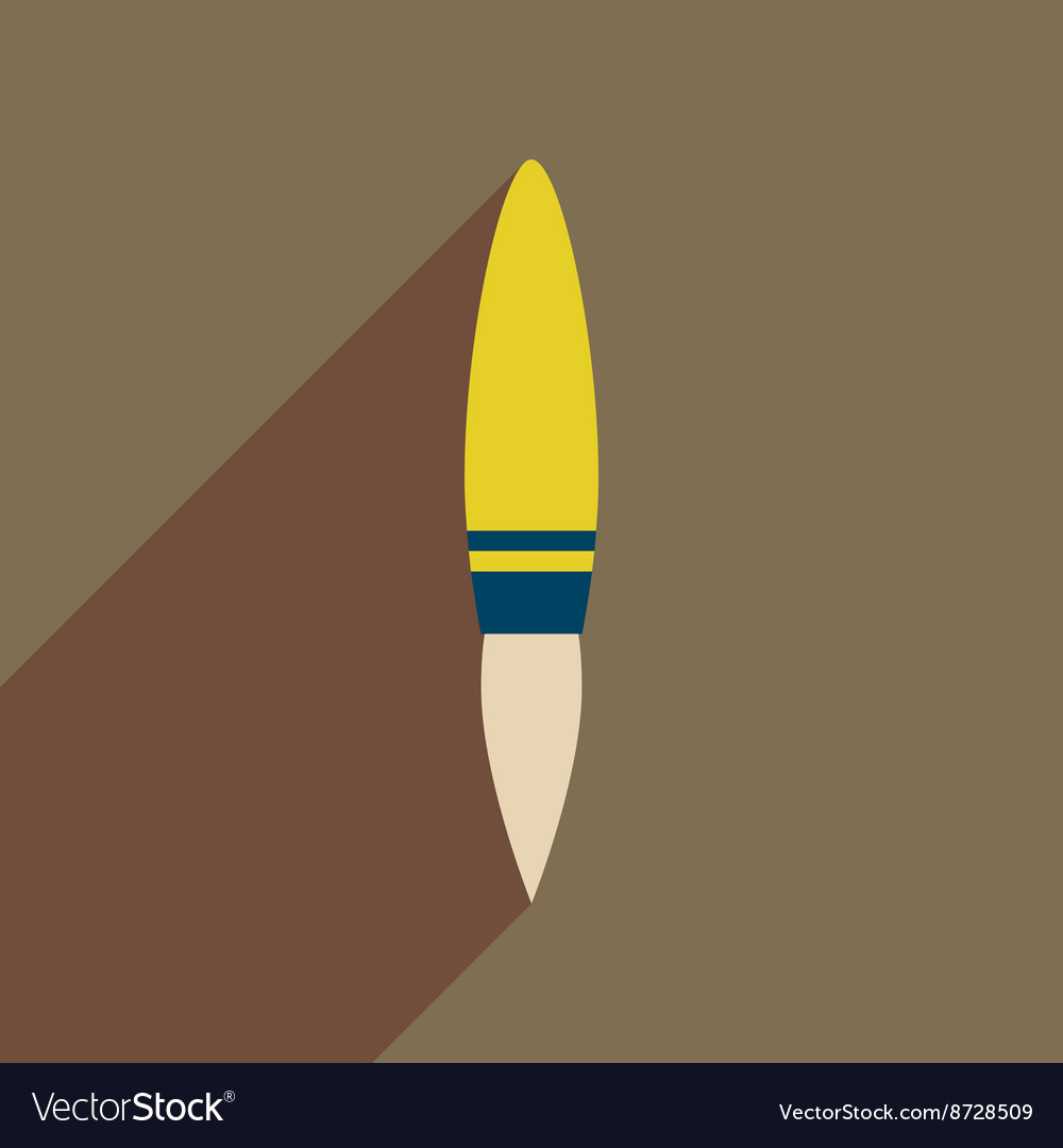 Flat web icon with long shadow rocket