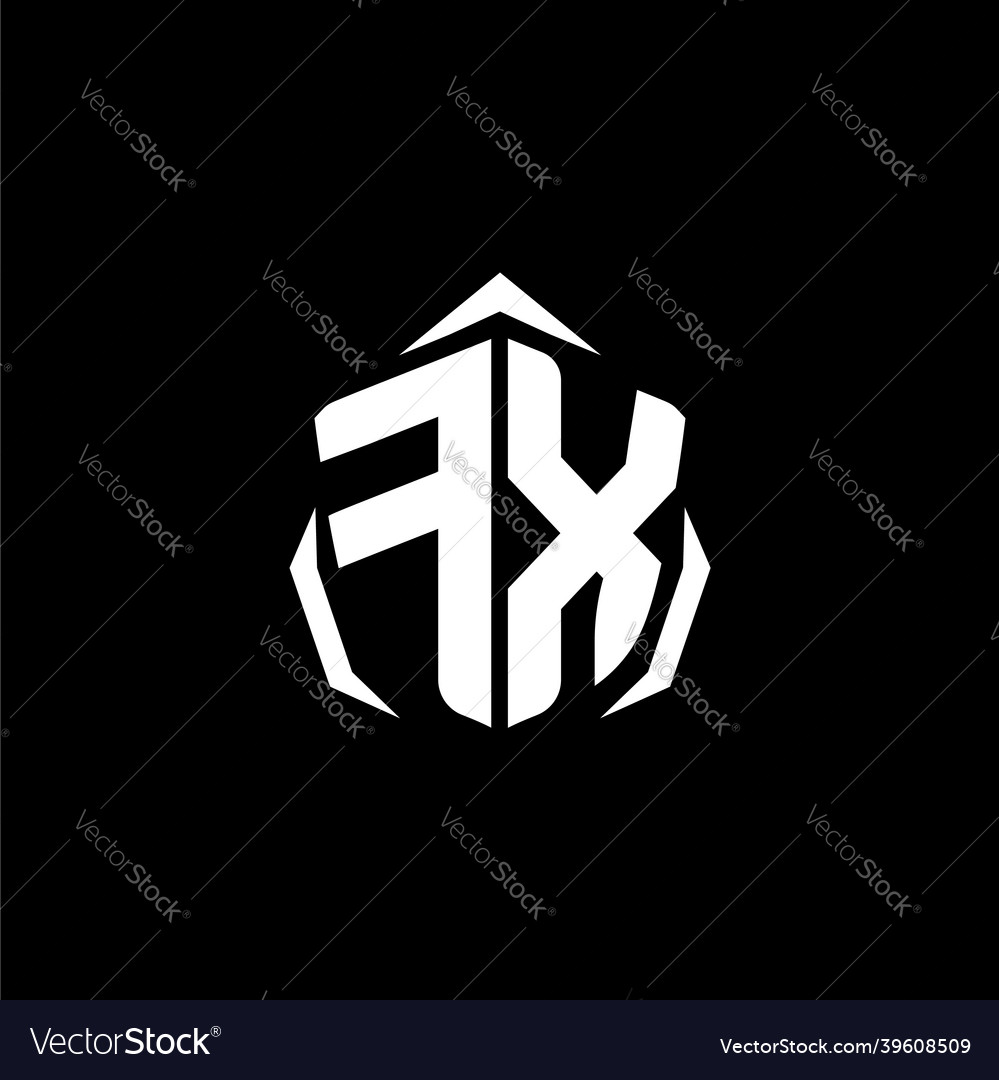 Fx monogram shield shape style Vector Image Fx monogram shield shape style