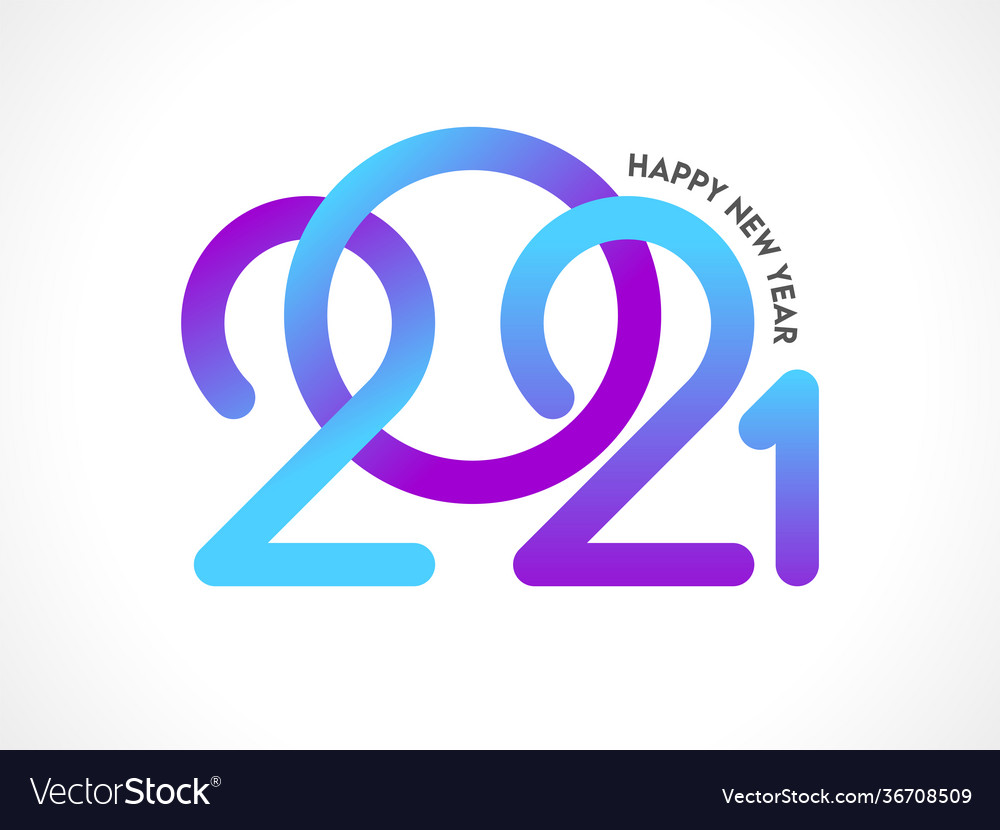 Gradient 2021 number on white background