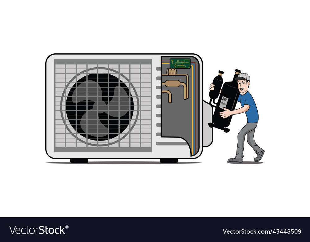 Hvac service with character design