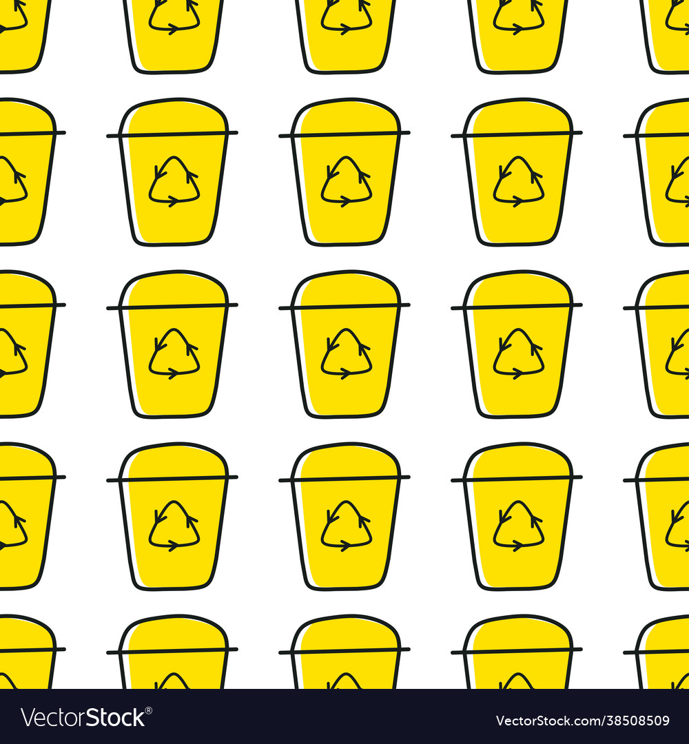 Icon with garbage recycling bin pattern for paper vector image Icon with garbage recycling bin pattern for paper