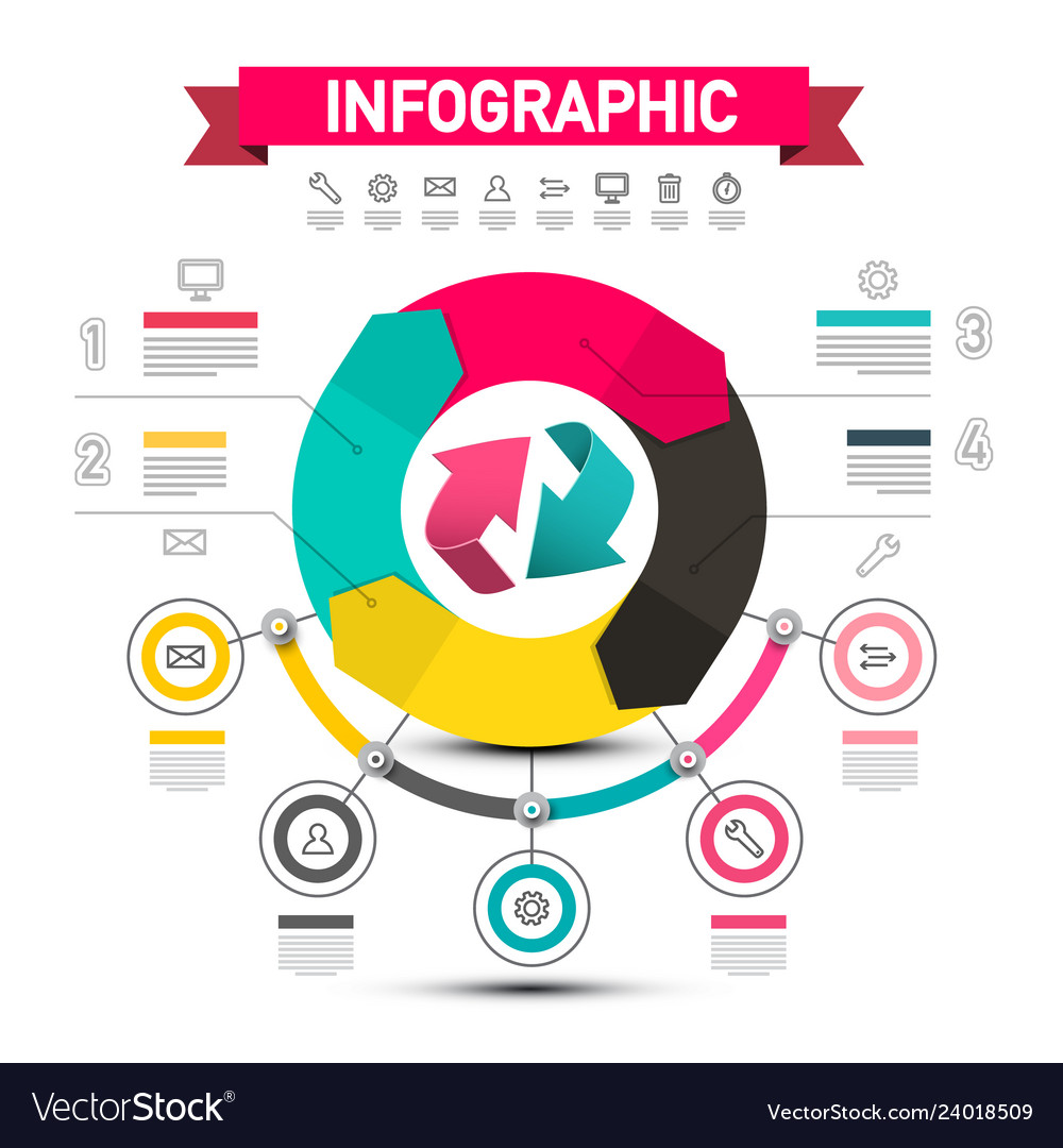 Infographic design with arrows data flow chart