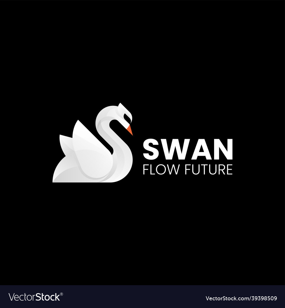 Logo swan gradient colorful style