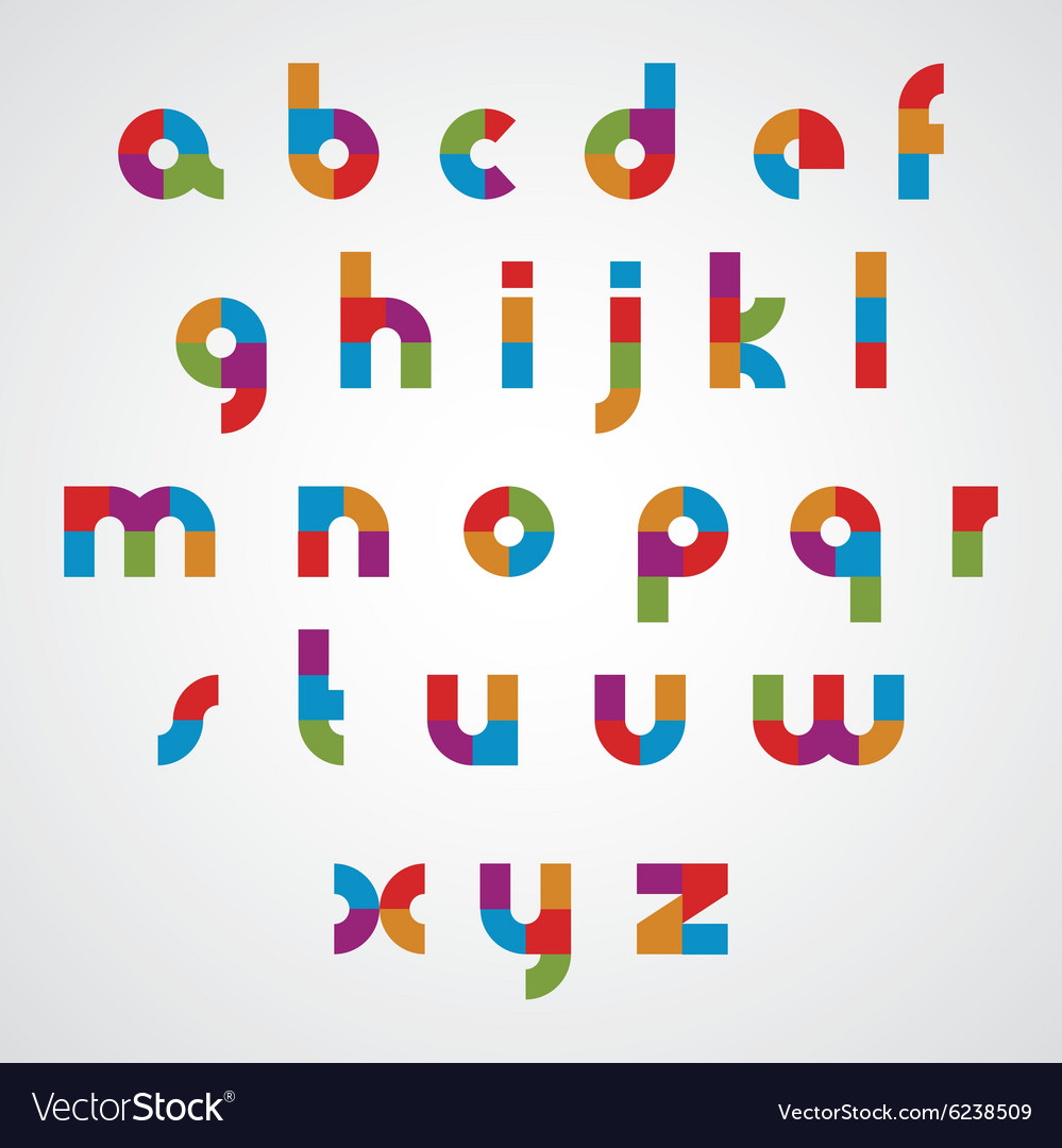 Sectioned Rounded Font - Colorful Lettering
