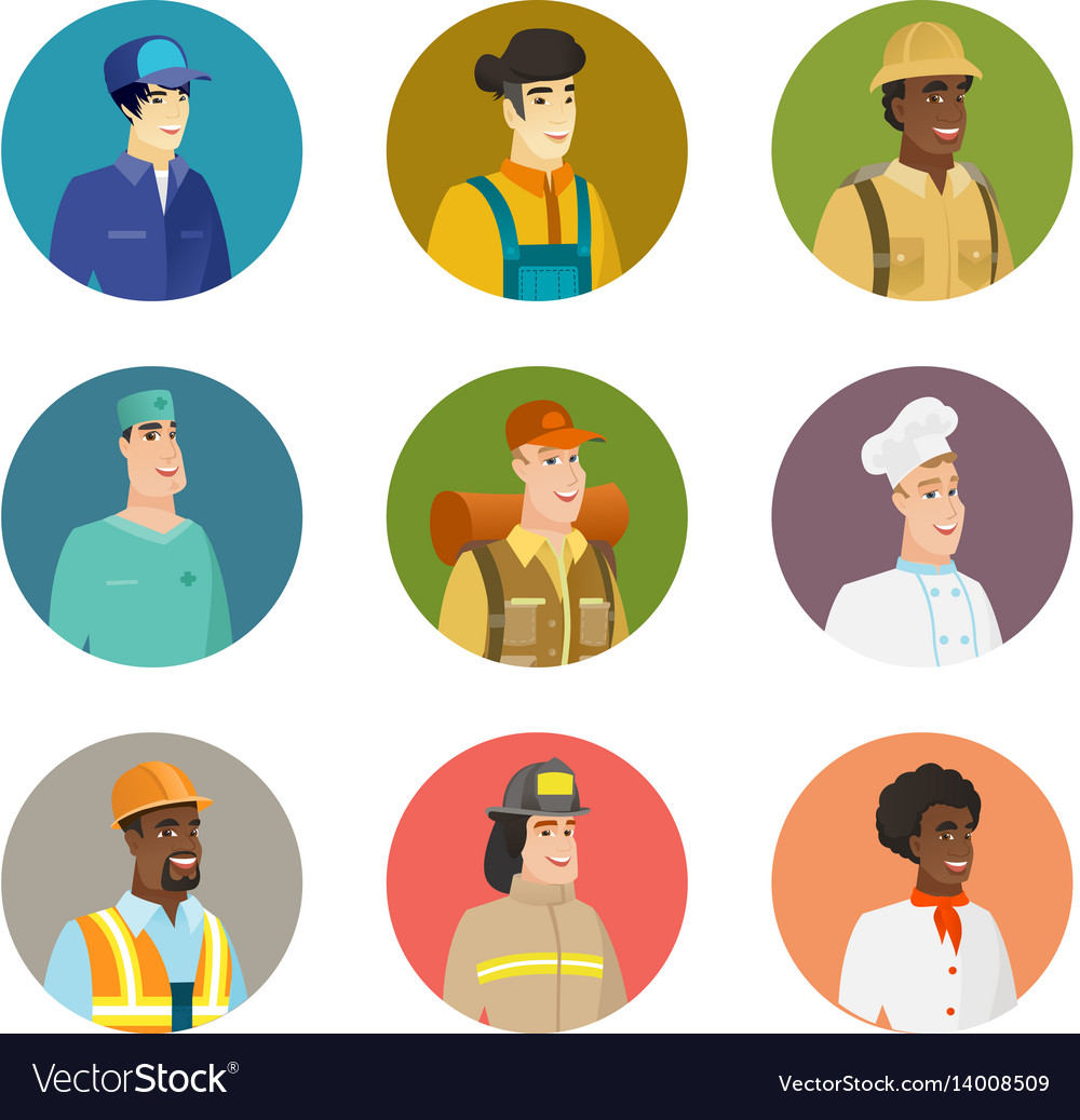 Set of characters different professions
