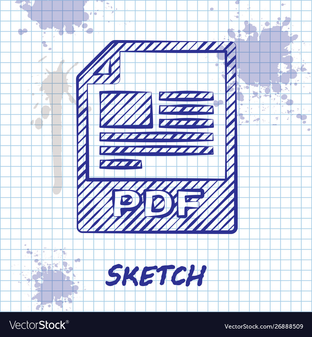 Sketch line pdf file document download button