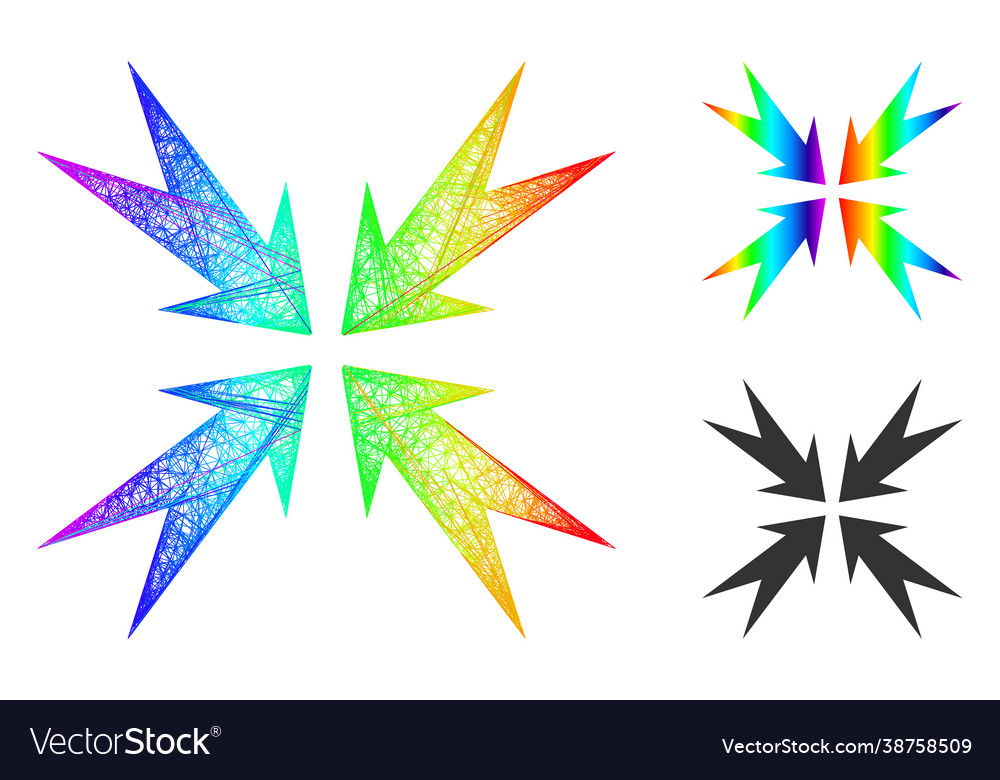 Spectral hatched gradient compression arrows icon vector image Spectral hatched gradient compression arrows icon