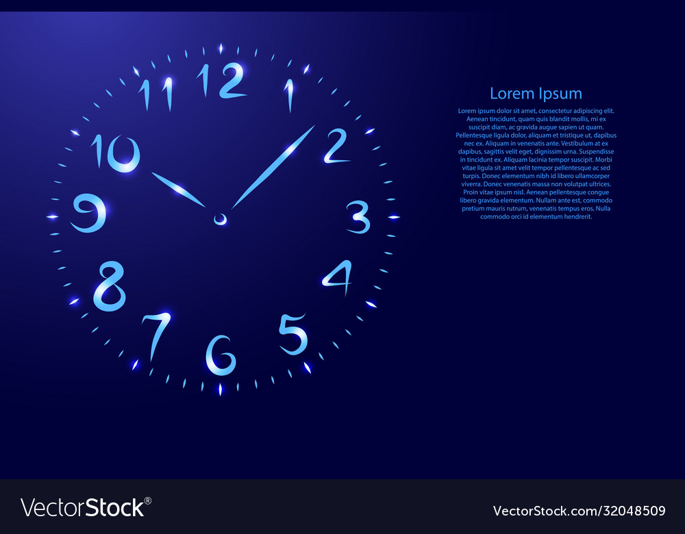 Watch round dial with numbers from contour vector image Watch round dial with numbers from contour