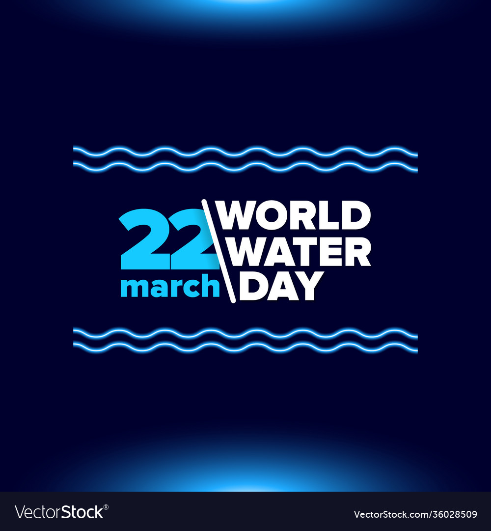 World water day neon style banner design template Vector Image