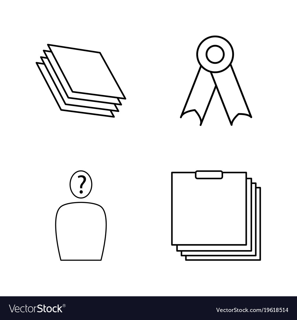 Basic content linear outline icon set