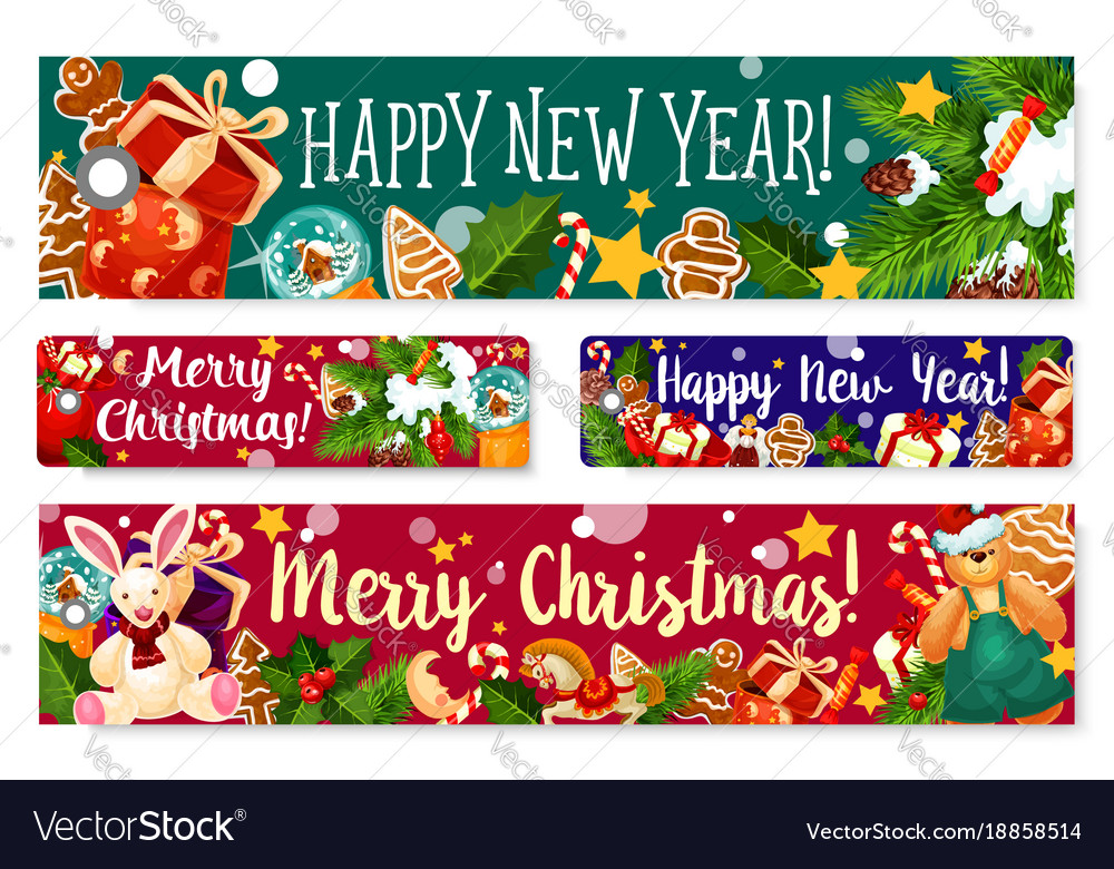 Christmas new year holidays greeting banner Vector Image