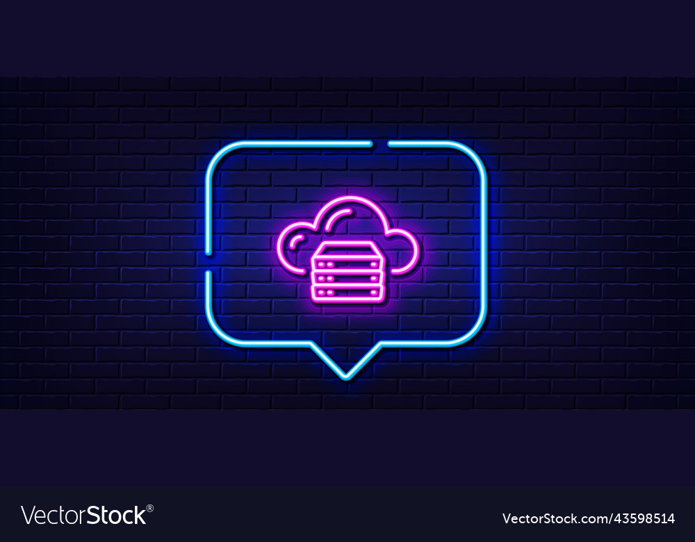 Cloud computing server line icon internet data vector image Cloud computing server line icon internet data
