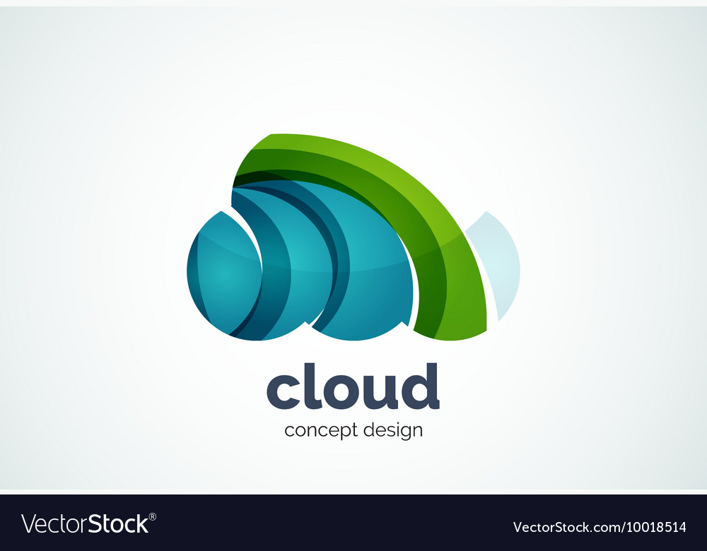 Cloud logo template remote hard drive storage or vector image