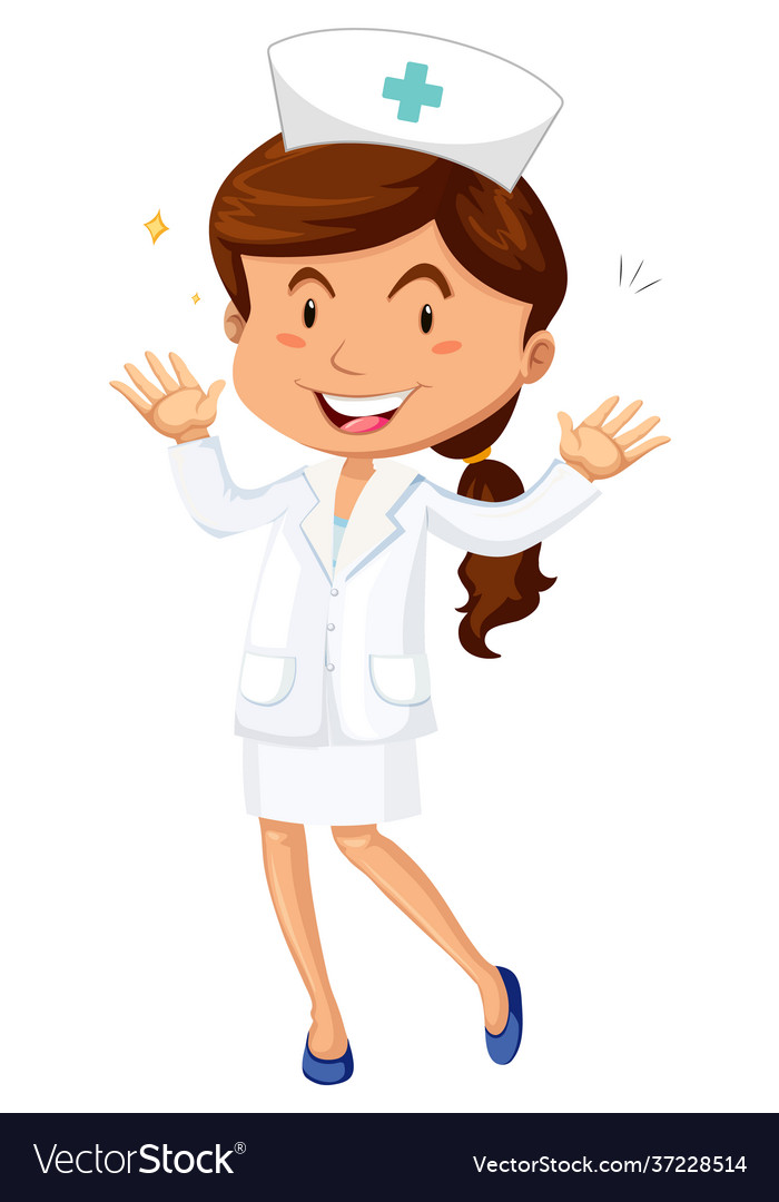 Female Nurse In Uniform Cartoon Character Vector Image