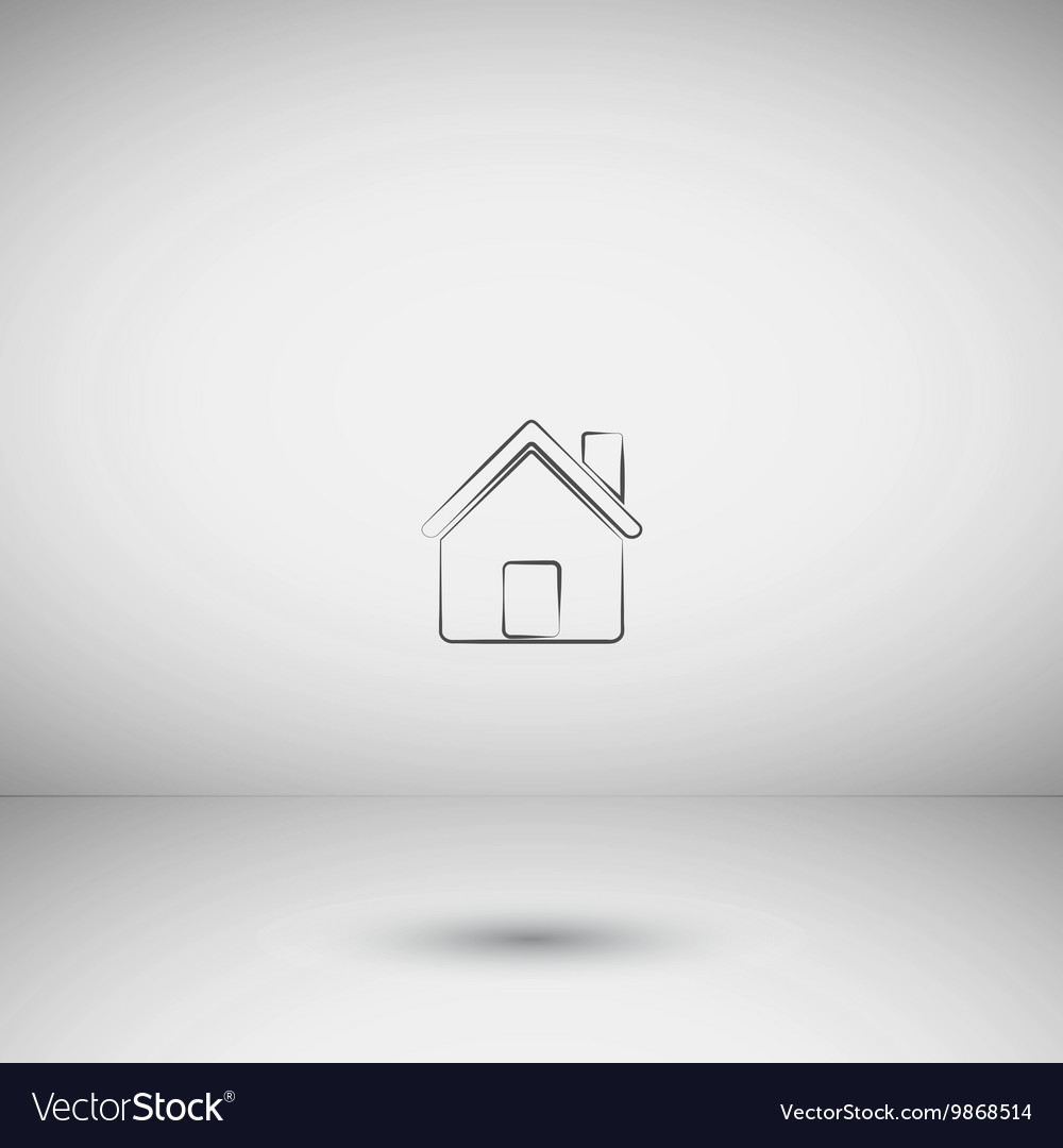 Flat paper cut style icon of house