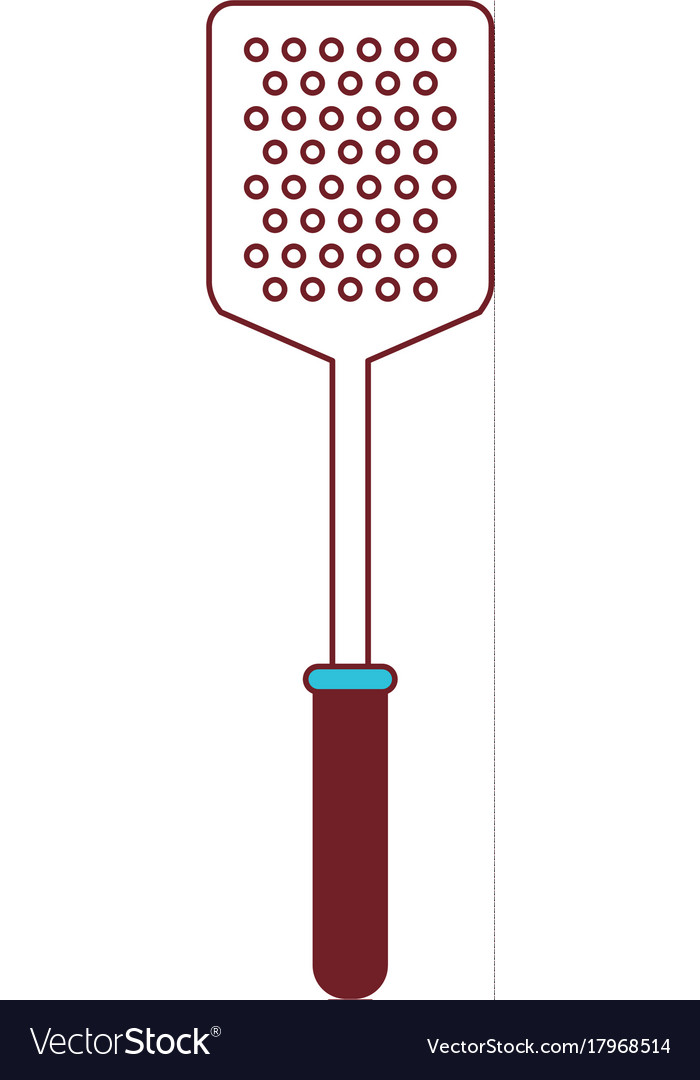 Frying square spatula color sections silhouette