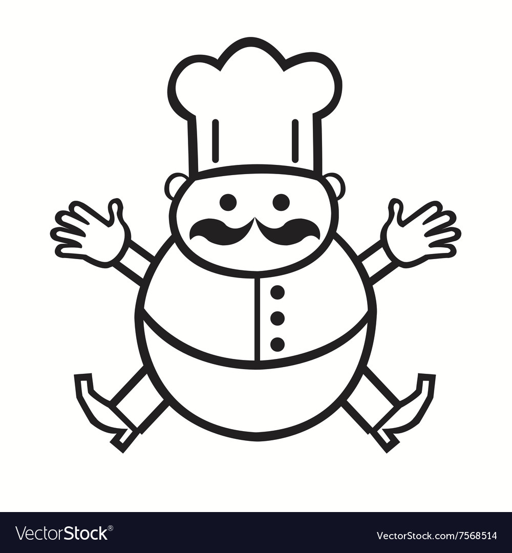 Funny cartoon cook Royalty Free Vector Image - VectorStock