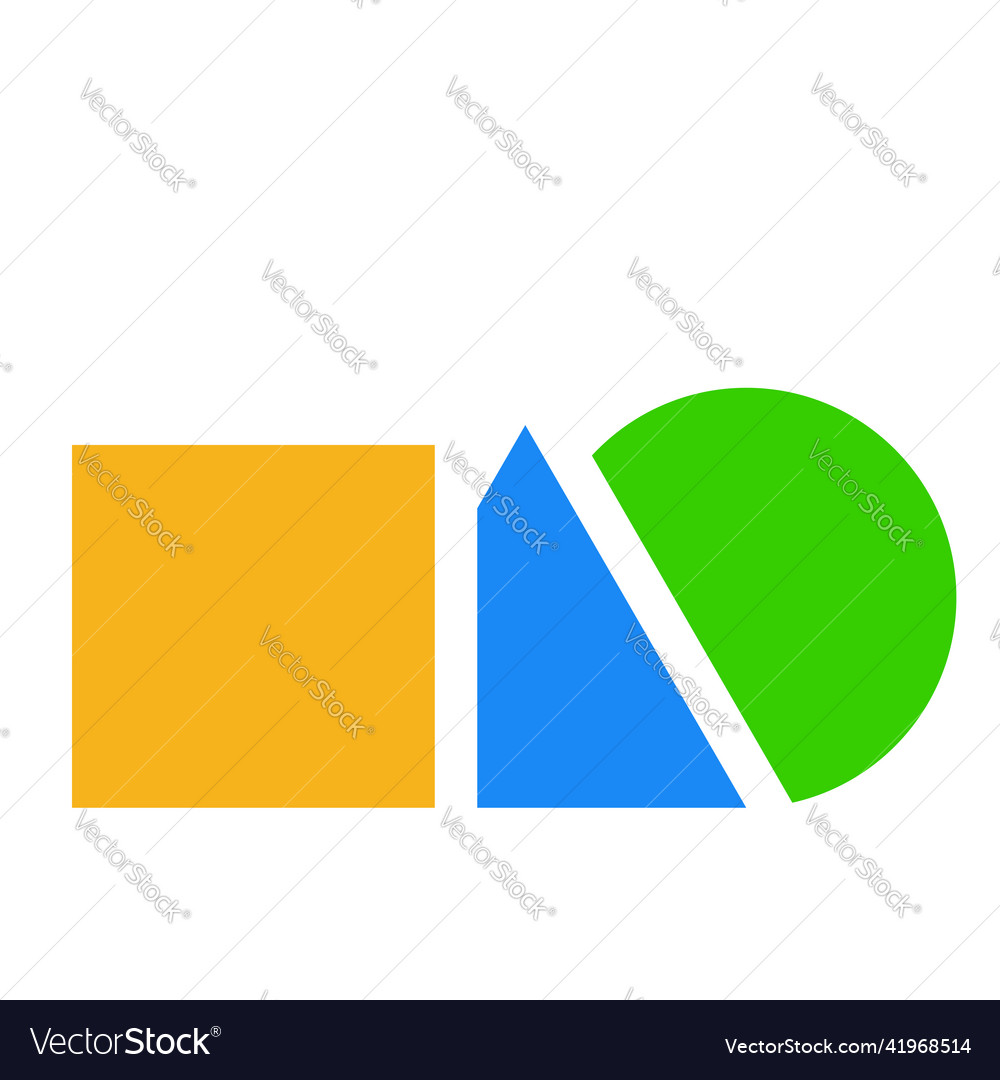 Geometric icon logo shape with overlapping circle vector image Geometric icon logo shape with overlapping circle