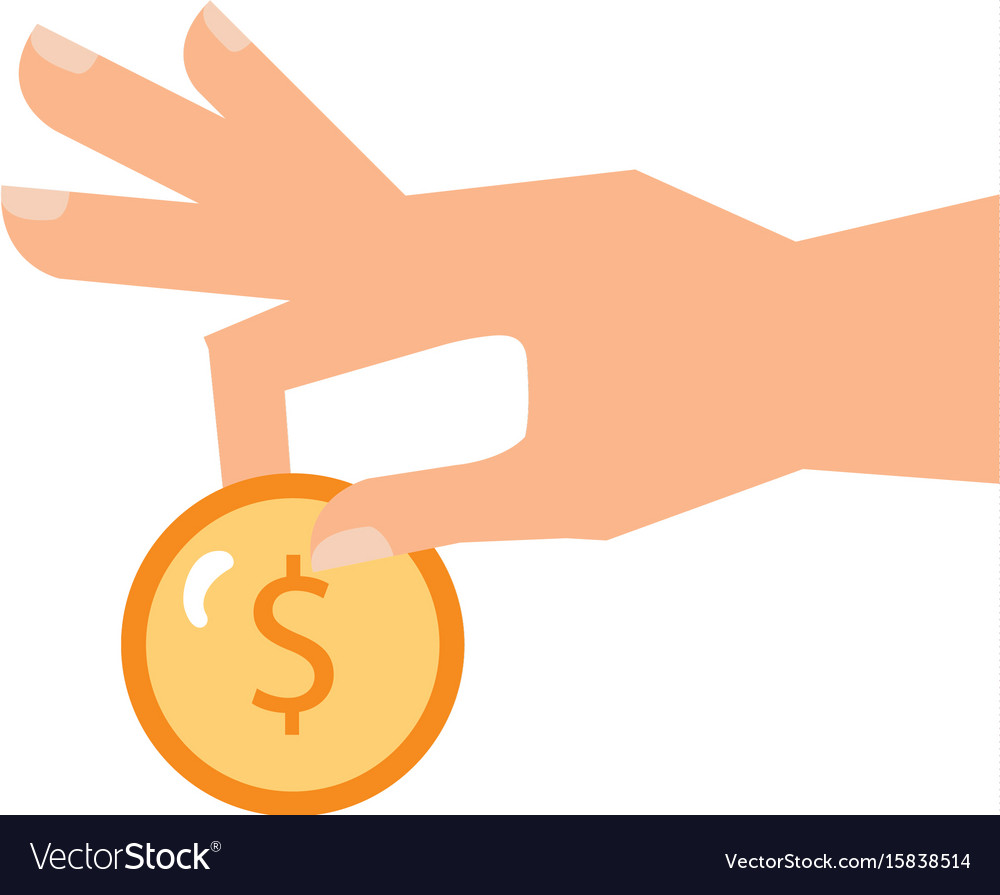 Hand human with coin money