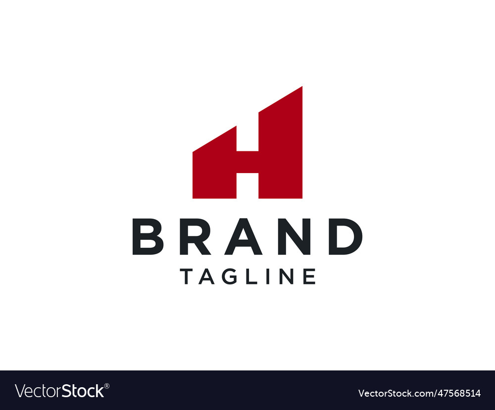 House logo red geometric symbol linked Royalty Free Vector