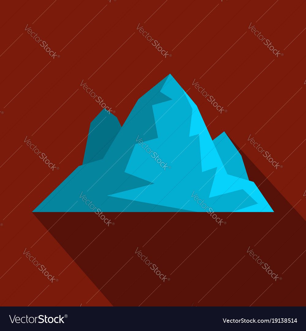 Iceberg icon flat style Royalty Free Vector Image