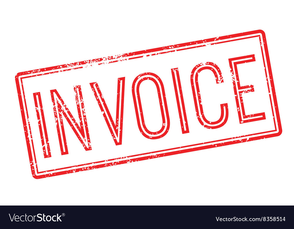 Invoice red rubber stamp on white Royalty Free Vector Image