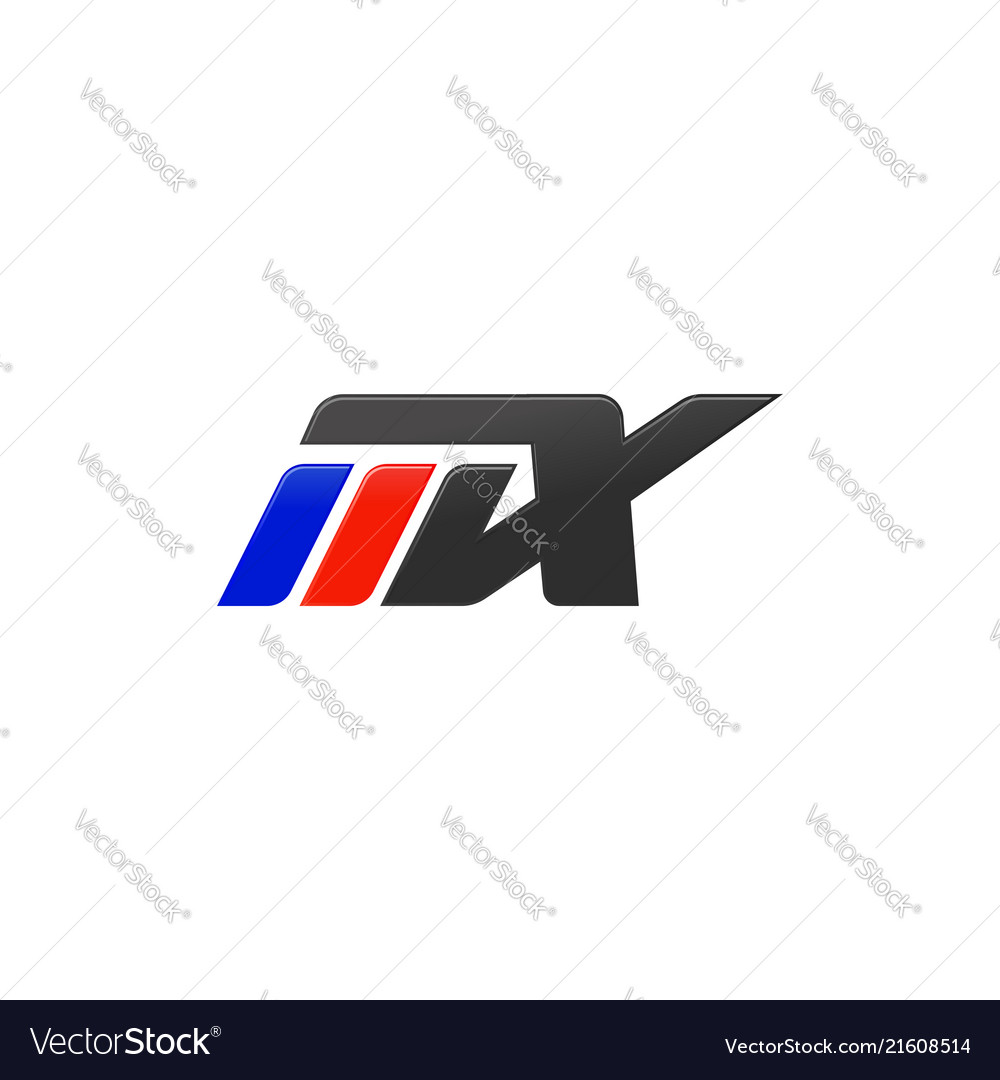 letter mx racing logo design template royalty free vector racing logo design