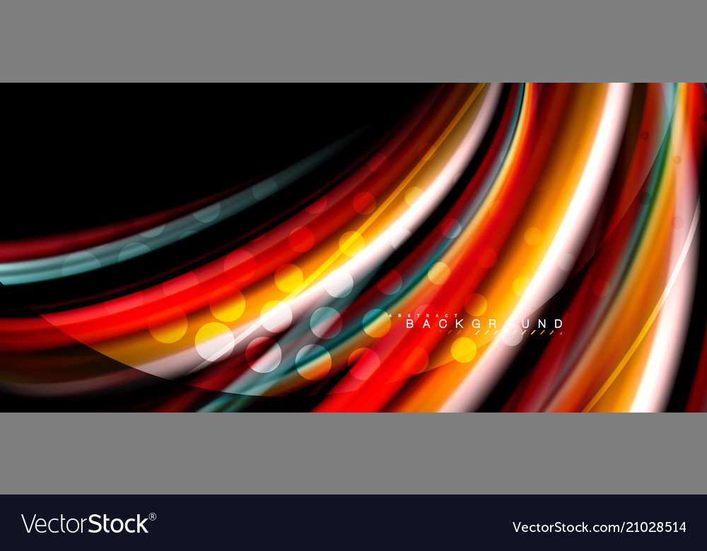 Multicolored wave lines on black background design vector image Multicolored wave lines on black background design