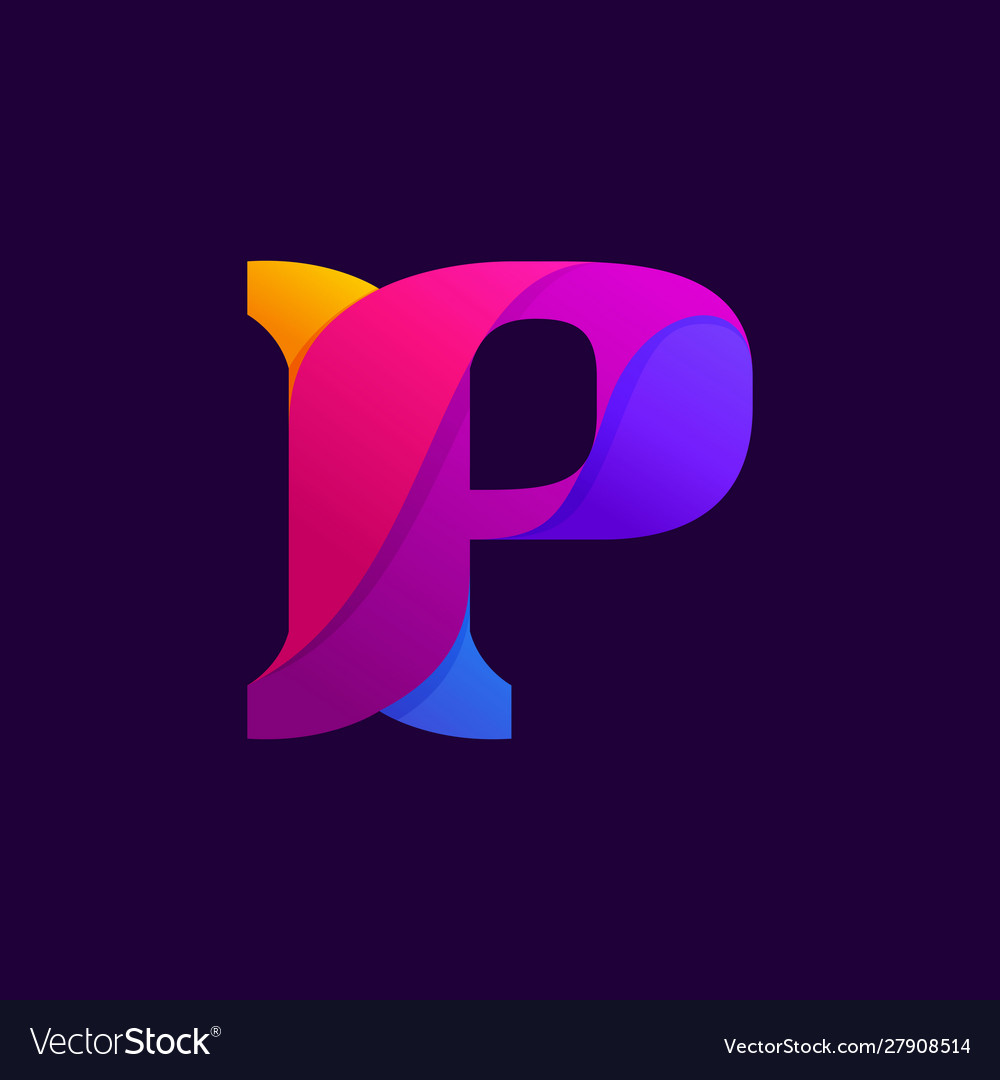 Overlapping gradients letter p logo design idea Vector Image