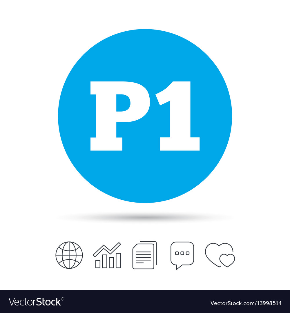 Parking first floor icon car p1 symbol