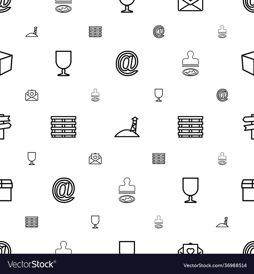 Post icons pattern seamless white background