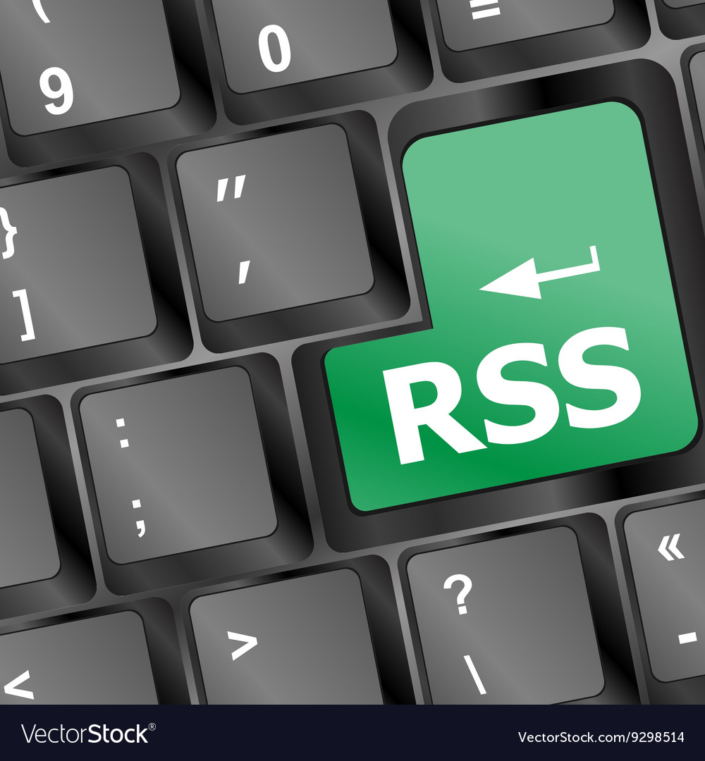 Rss button on keyboard close-up