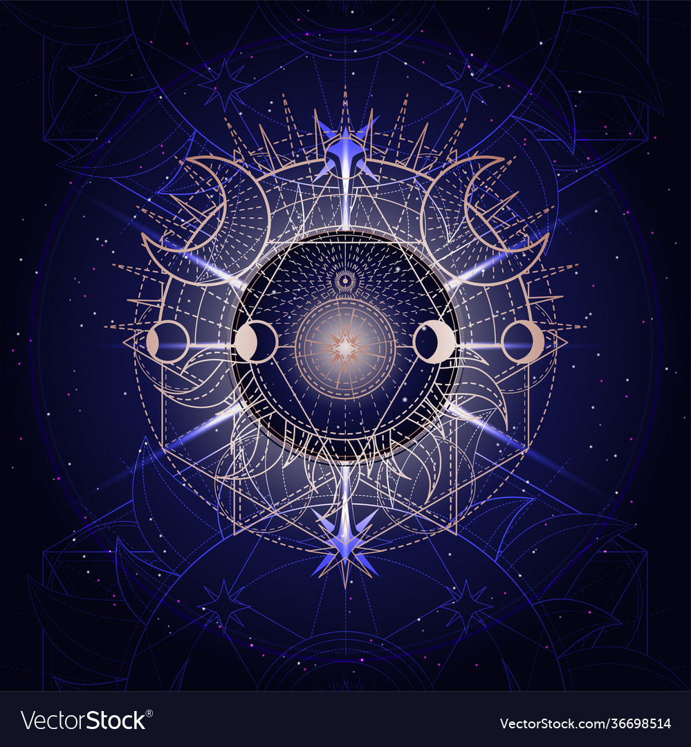 Sacred geometry symbol on abstract background