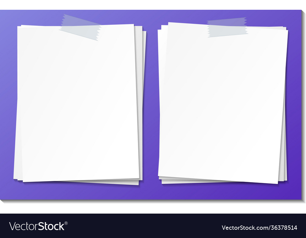 Set empty sticky note paper template