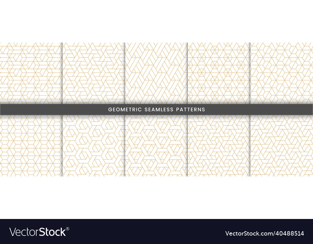 Set of geometric pattern polygonal shape vector image Set of geometric pattern polygonal shape