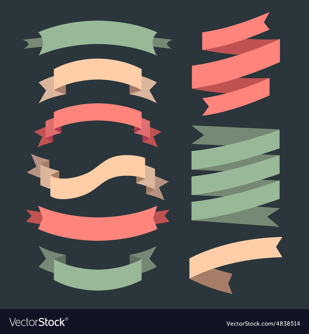 Set of ribbons and design elements