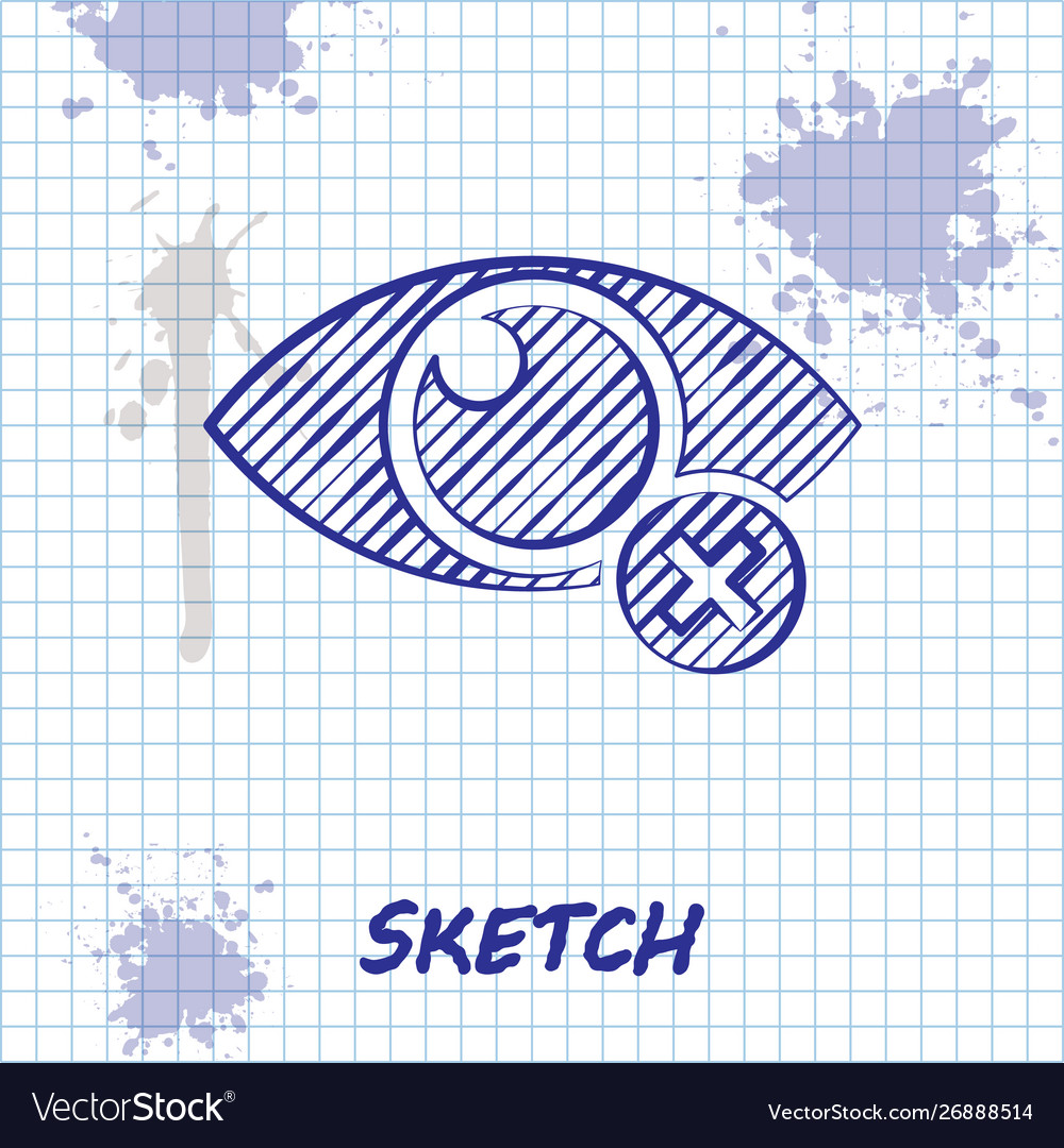 Sketch line invisible or hide icon isolated vector image Sketch line invisible or hide icon isolated