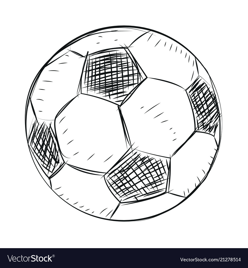 Soccer ball sketch Royalty Free Vector Image - VectorStock