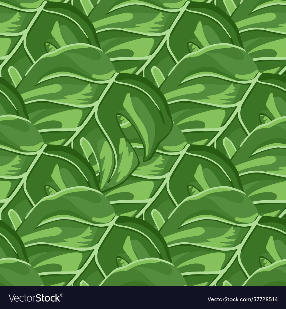 Tropical seamless pattern random leaf vector image Tropical seamless pattern random leaf