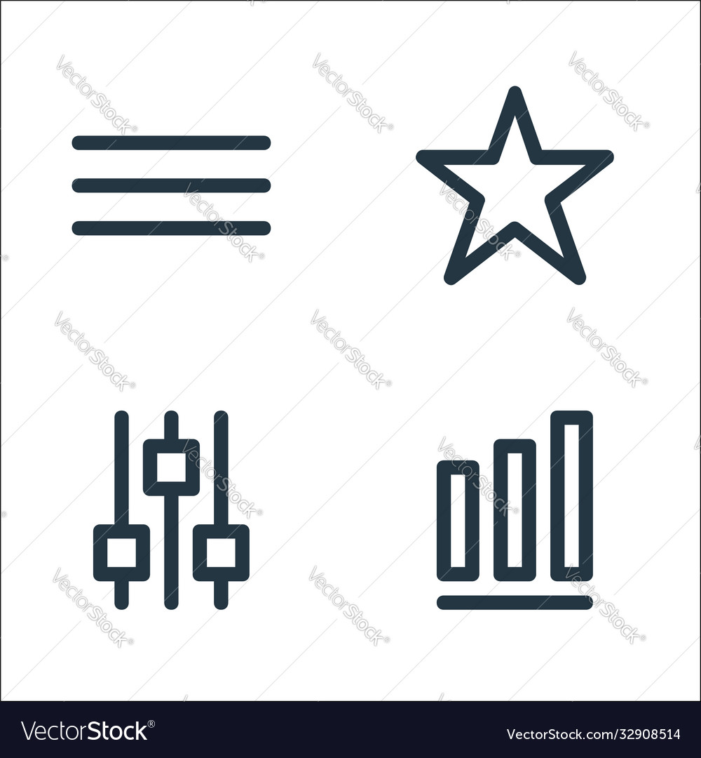 User interface line icons linear set quality vector image User interface line icons linear set quality