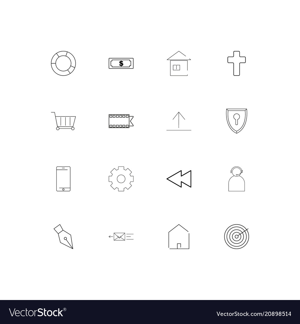 Web linear thin icons set outlined simple