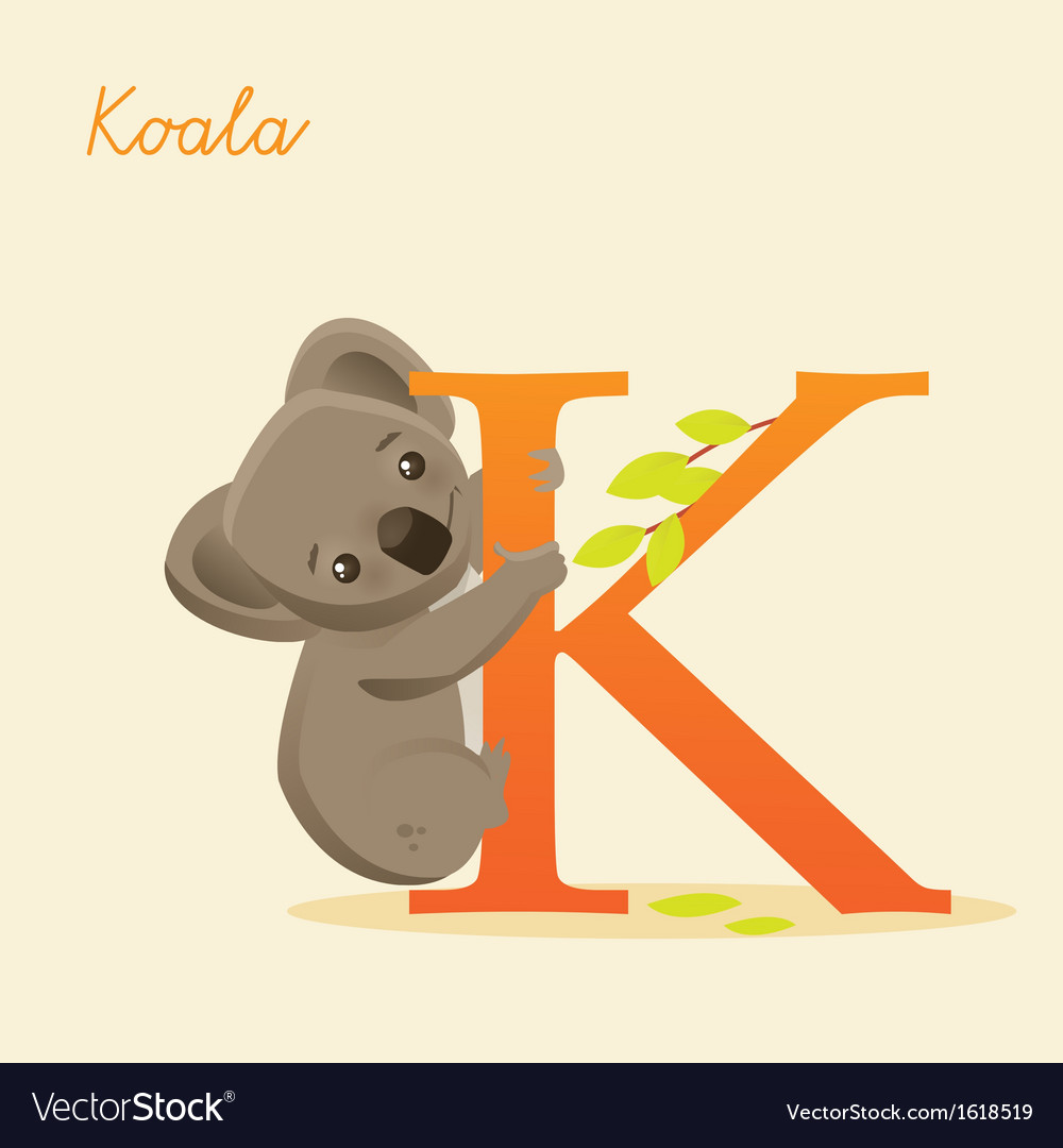 Animal alphabet with koala Royalty Free Vector Image