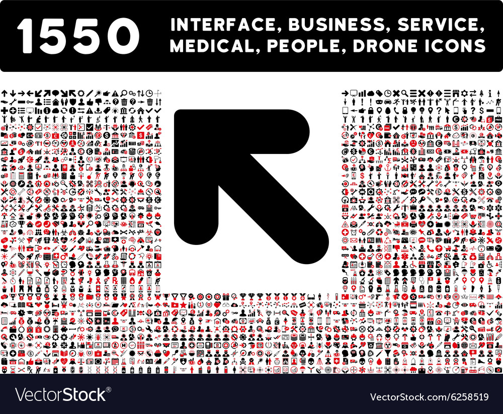 Arrow up left icon and more interface business