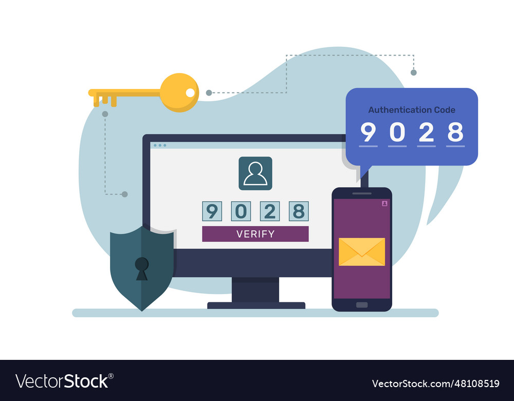 Authentication code for site verification pin vector image Authentication code for site verification pin