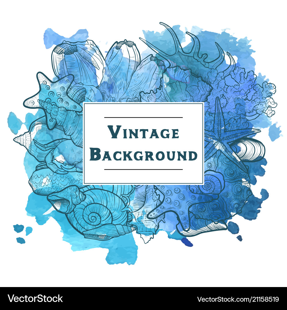Background with seashells Royalty Free Vector Image