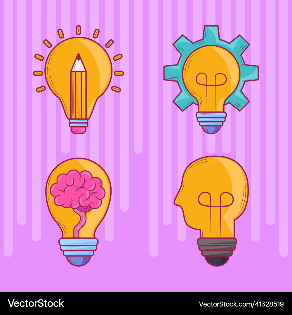 Brain bulb creativity Royalty Free Vector Image
