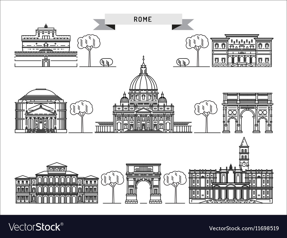 Building of Rome Royalty Free Vector Image - VectorStock