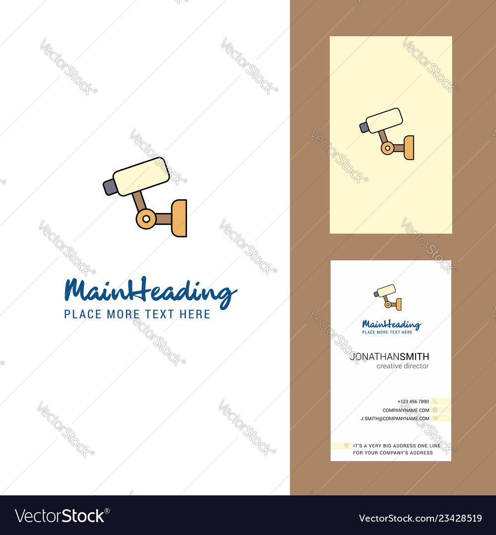 Cctv creative logo and business card vertical vector image Cctv creative logo and business card vertical