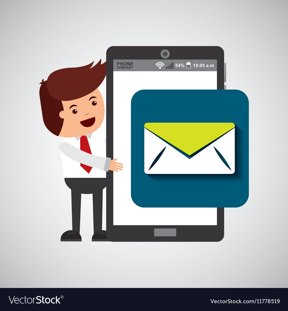 Character with mobile app email