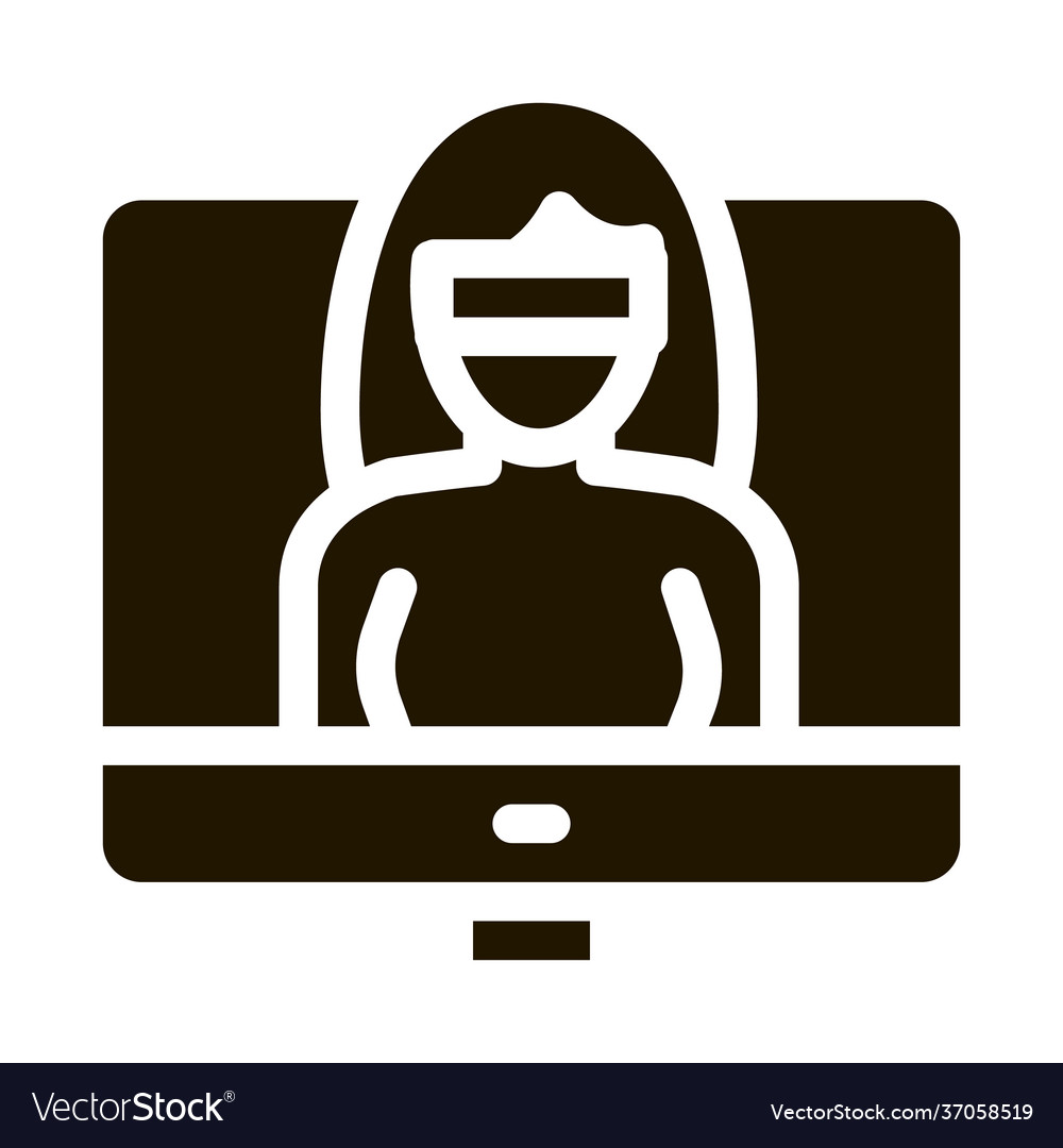 Computer hacker icon glyph vector image Computer hacker icon glyph